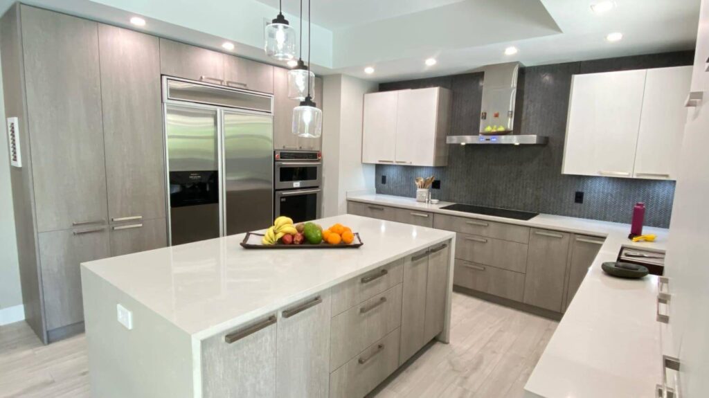 Modern kitchen in Miami with upgraded residential electrical service