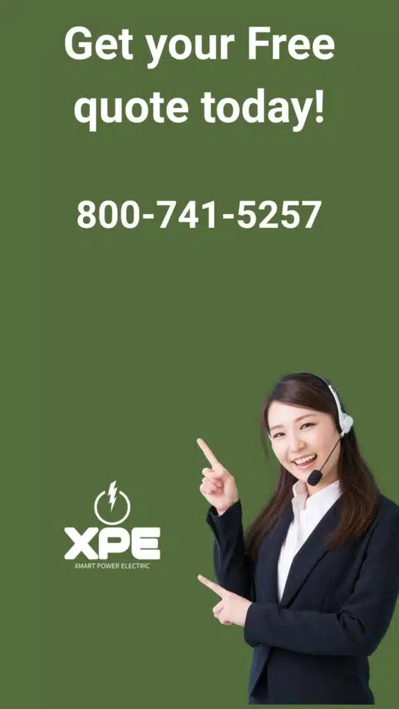 Customer service agent promoting free quote from Xmart Power Electric with company phone number and logo.
