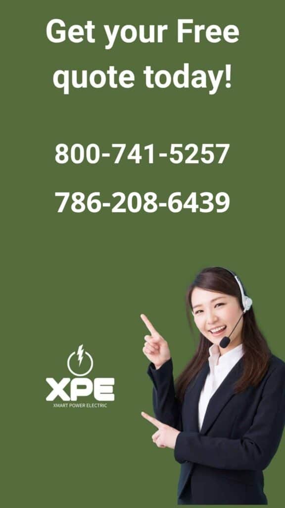 Customer service agent promoting free quote from Xmart Power Electric with company phone number and logo.